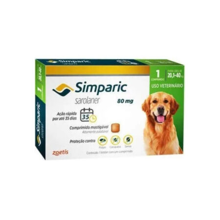 Simparic Caes 20 A 40kg 80mg Combo C/3 Comprimido