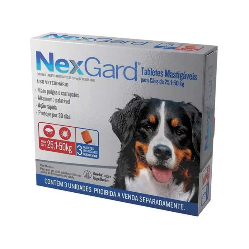Nexgard Tablete Mast. 25-50kg Combo C/3comprimidos